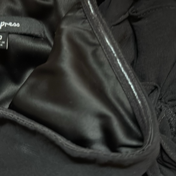 Express Vintage Y2K Silk Dress Strapless Ruffles Whimsygoth Wedding Guest Sz 10 - Picture 6 of 10